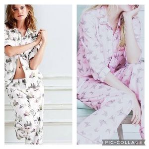 2 pairs VICTORIA secret Pajamas Large VGUC Butterfly pale pink New York London